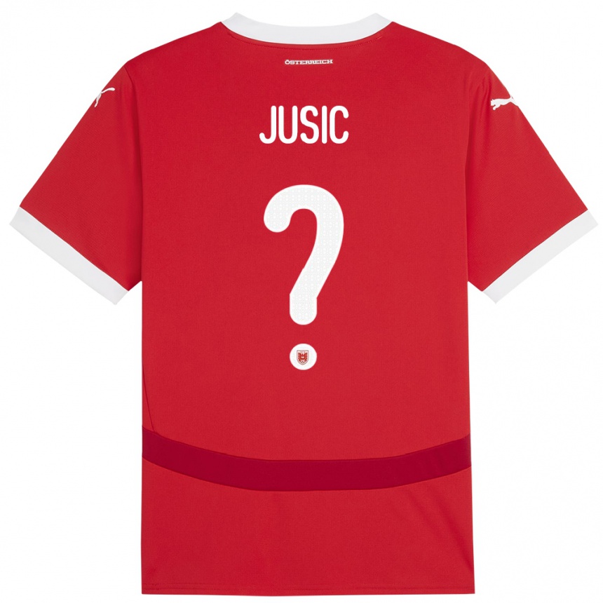 Niño Fútbol Camiseta Austria Kenan Jusic #0 Rojo 1ª Equipación 24-26 Argentina