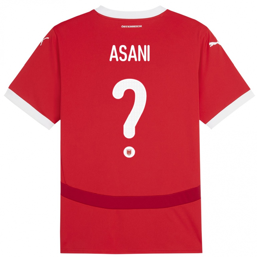 Niño Fútbol Camiseta Austria Amir Asani #0 Rojo 1ª Equipación 24-26 Argentina