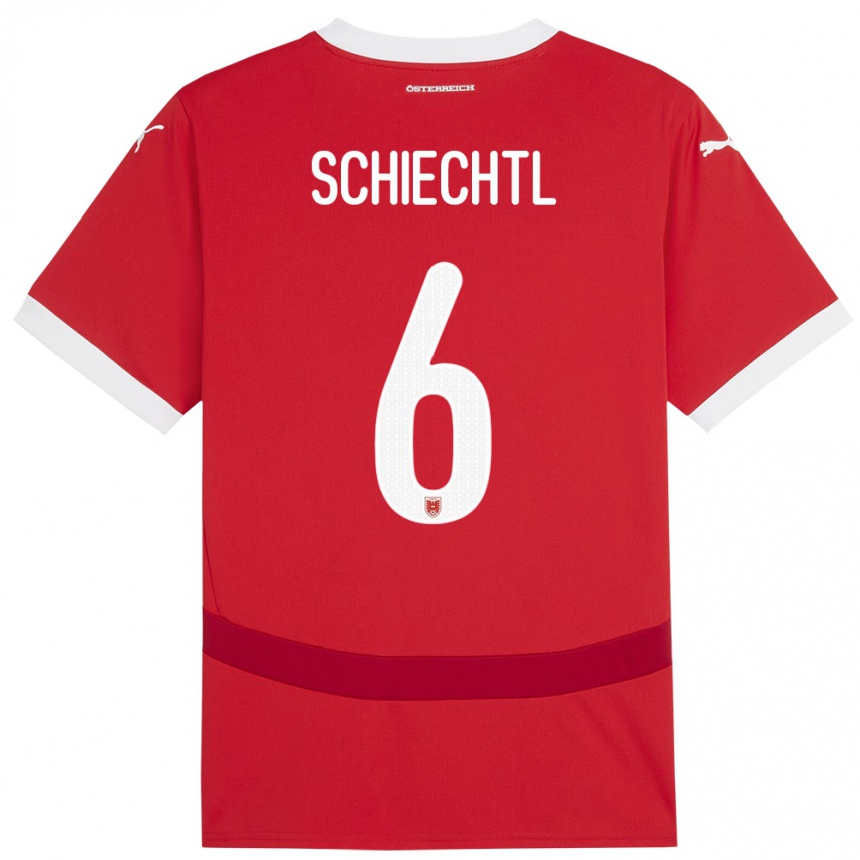 Niño Fútbol Camiseta Austria Katharina Schiechtl #6 Rojo 1ª Equipación 24-26 Argentina