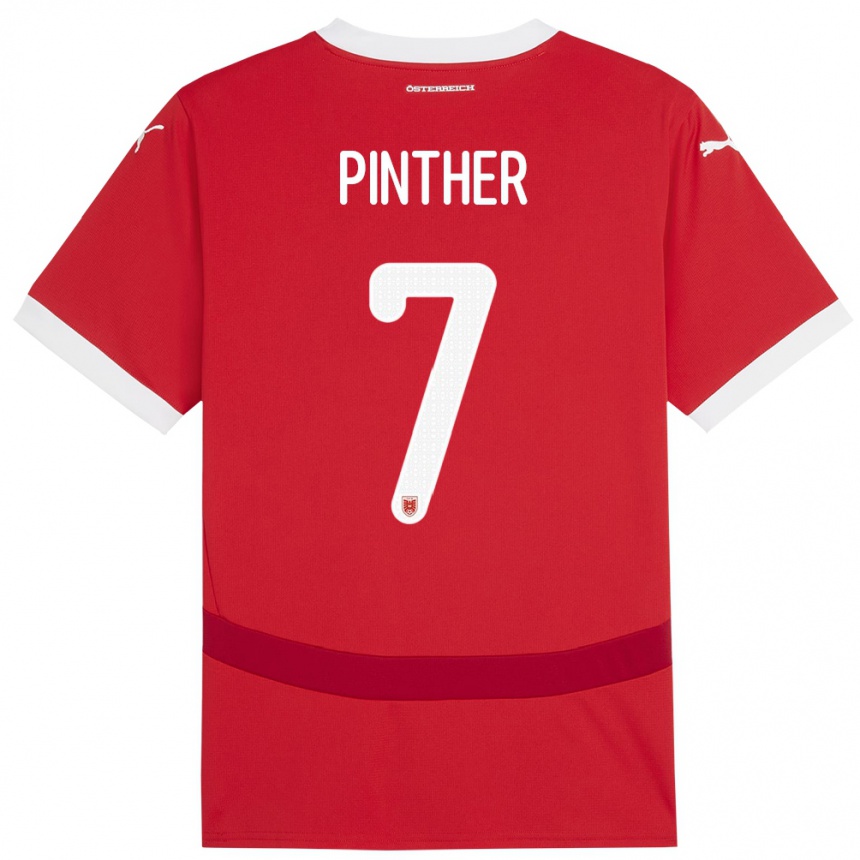 Niño Fútbol Camiseta Austria Viktoria Pinther #7 Rojo 1ª Equipación 24-26 Argentina