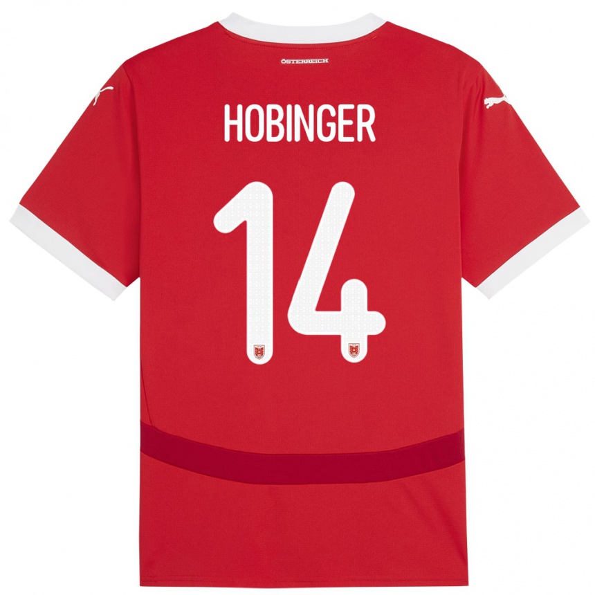 Niño Fútbol Camiseta Austria Marie Höbinger #14 Rojo 1ª Equipación 24-26 Argentina