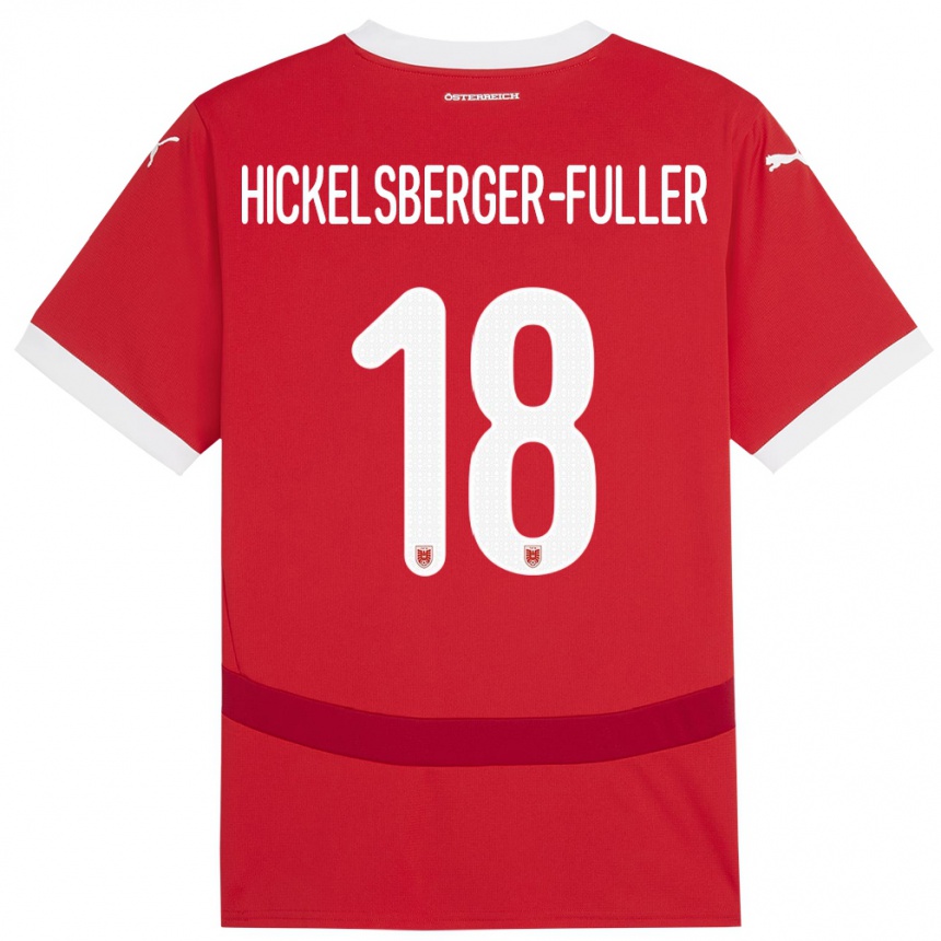 Niño Fútbol Camiseta Austria Julia Hickelsberger-Füller #18 Rojo 1ª Equipación 24-26 Argentina