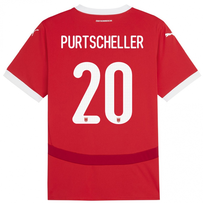 Niño Fútbol Camiseta Austria Lilli Purtscheller #20 Rojo 1ª Equipación 24-26 Argentina