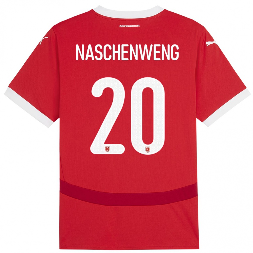 Niño Fútbol Camiseta Austria Katharina Naschenweng #20 Rojo 1ª Equipación 24-26 Argentina