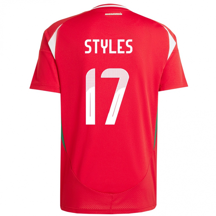 Niño Fútbol Camiseta Hungría Callum Styles #17 Rojo 1ª Equipación 24-26 Argentina