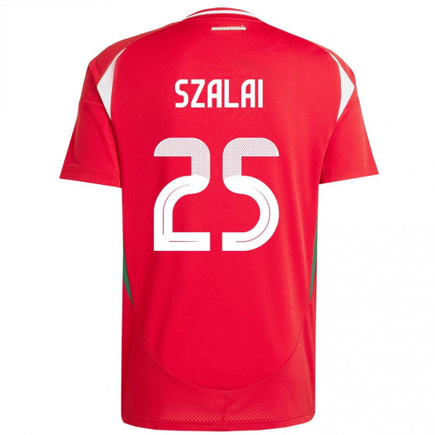 Niño Fútbol Camiseta Hungría Gábor Szalai #25 Rojo 1ª Equipación 24-26 Argentina