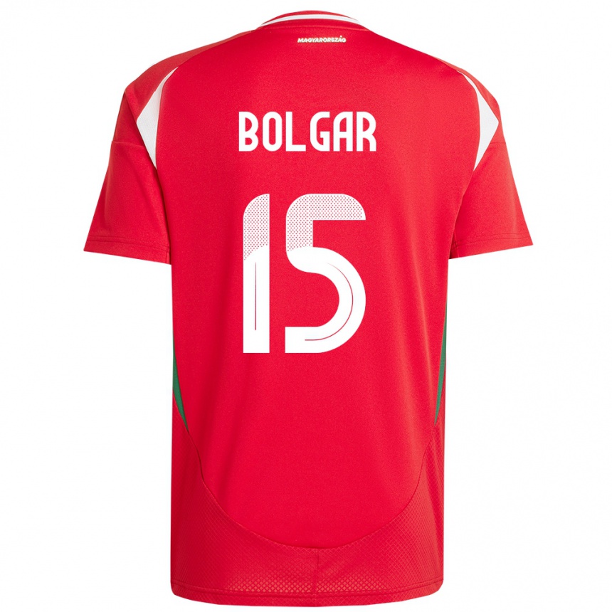 Niño Fútbol Camiseta Hungría Botond Bolgár #15 Rojo 1ª Equipación 24-26 Argentina