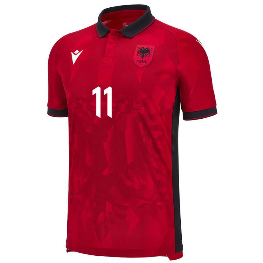 Niño Fútbol Camiseta Albania Oresti Rifa #11 Rojo 1ª Equipación 24-26 Argentina