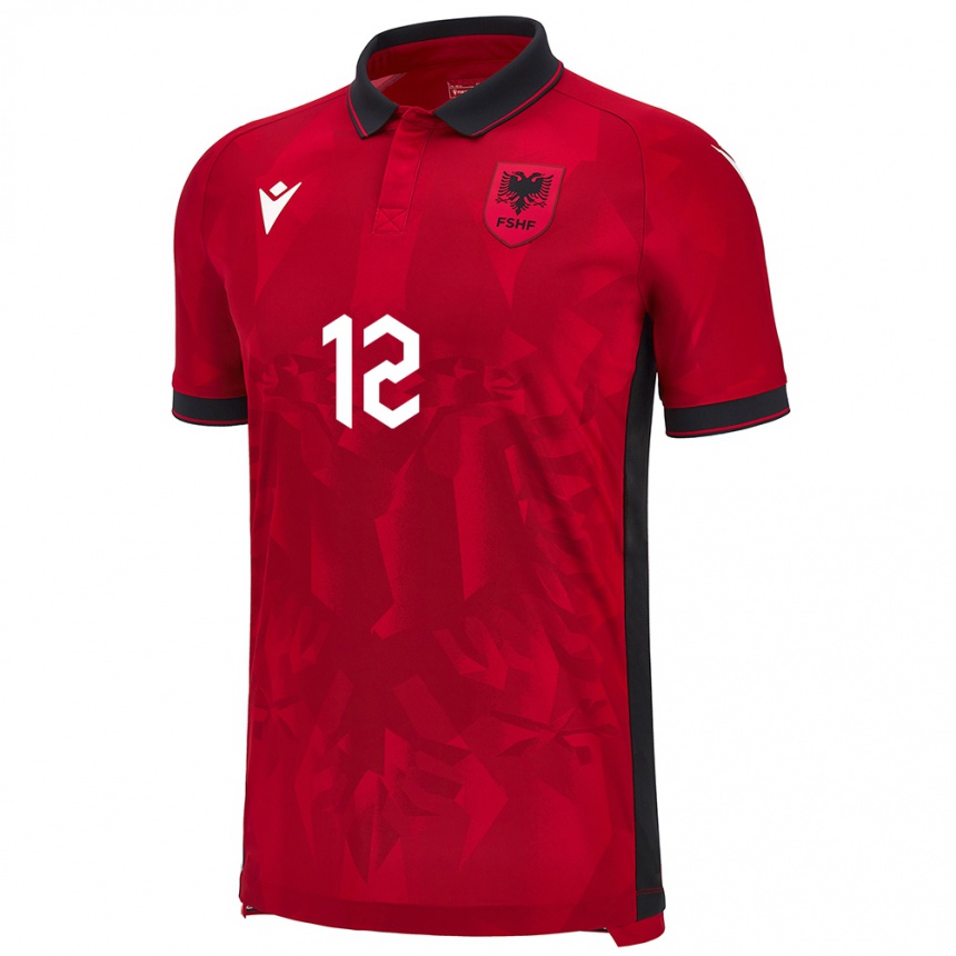 Niño Fútbol Camiseta Albania Darius Zadeja #12 Rojo 1ª Equipación 24-26 Argentina