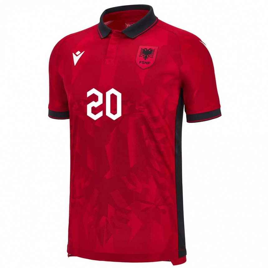 Niño Fútbol Camiseta Albania Kledi Marinaj #20 Rojo 1ª Equipación 24-26 Argentina