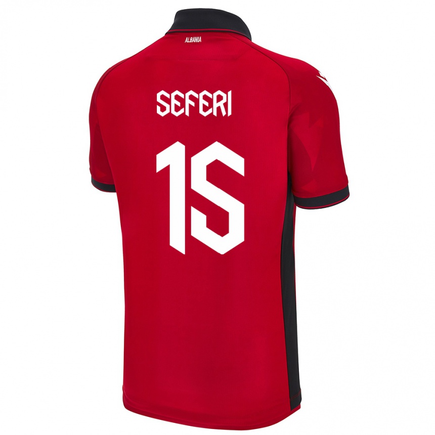 Niño Fútbol Camiseta Albania Taulant Seferi #15 Rojo 1ª Equipación 24-26 Argentina