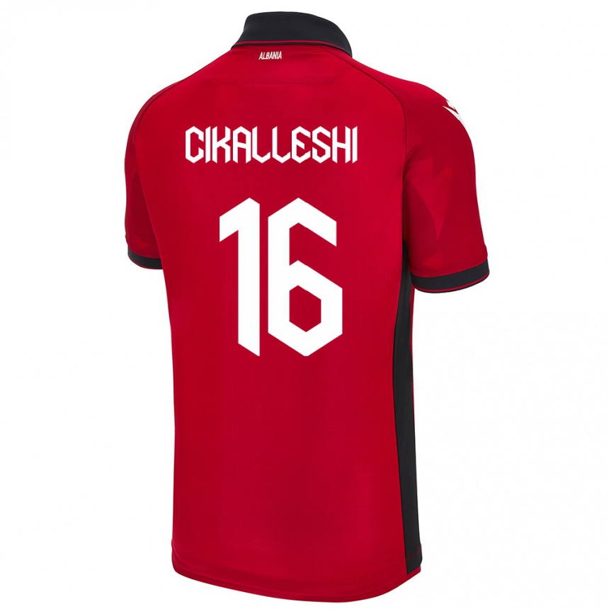 Niño Fútbol Camiseta Albania Sokol Cikalleshi #16 Rojo 1ª Equipación 24-26 Argentina