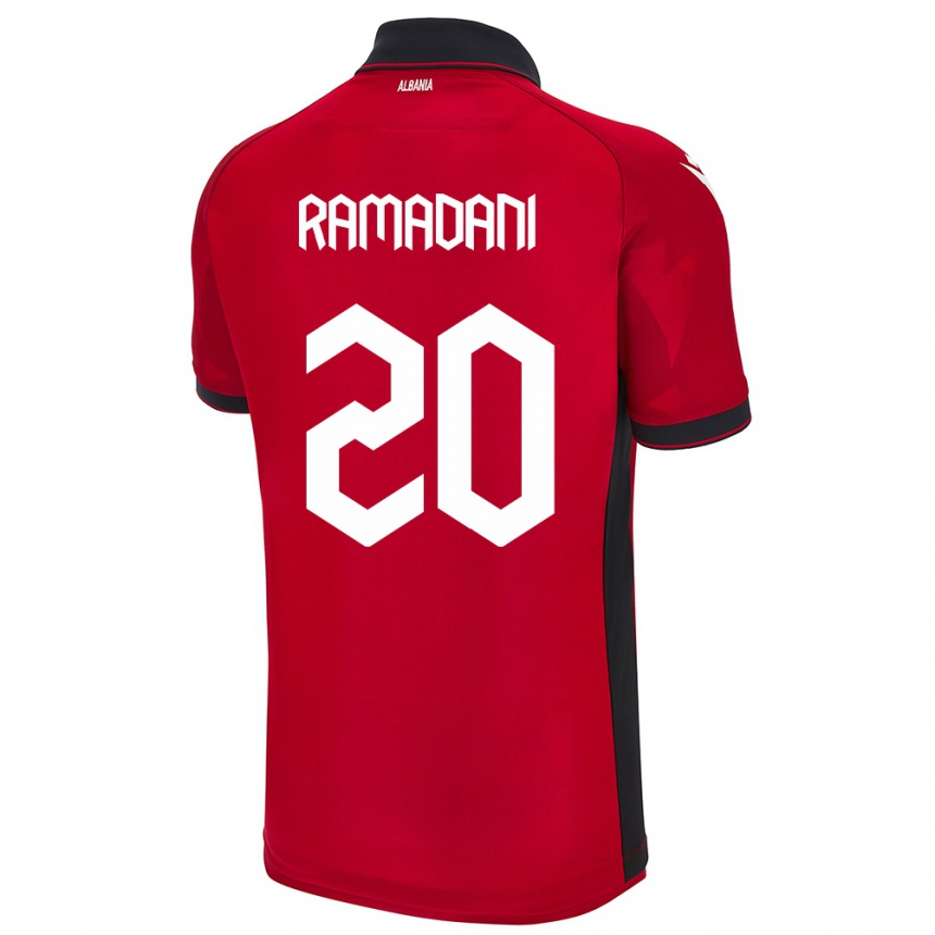 Niño Fútbol Camiseta Albania Ylber Ramadani #20 Rojo 1ª Equipación 24-26 Argentina