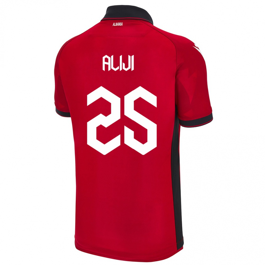 Niño Fútbol Camiseta Albania Naser Aliji #25 Rojo 1ª Equipación 24-26 Argentina