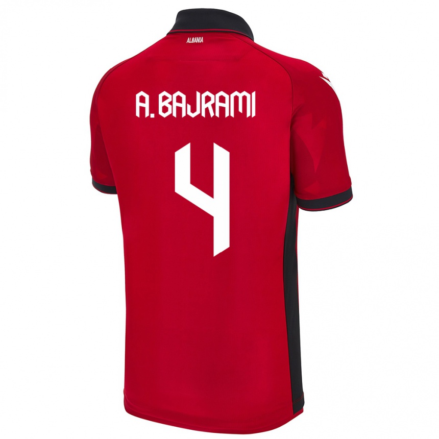 Niño Fútbol Camiseta Albania Adrian Bajrami #4 Rojo 1ª Equipación 24-26 Argentina