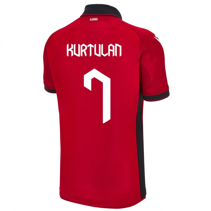 Niño Fútbol Camiseta Albania Arda Kurtulan #7 Rojo 1ª Equipación 24-26 Argentina