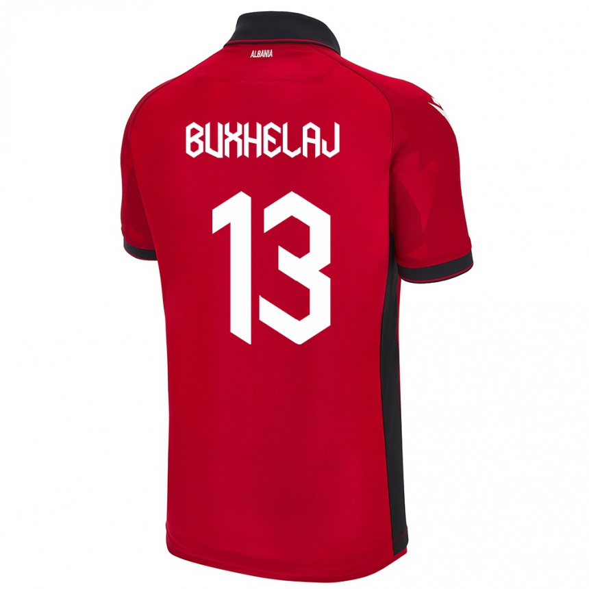 Niño Fútbol Camiseta Albania Paulo Buxhelaj #13 Rojo 1ª Equipación 24-26 Argentina