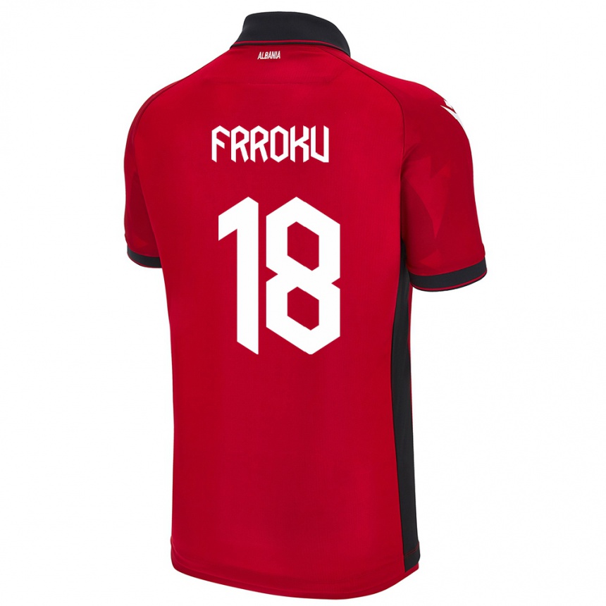 Niño Fútbol Camiseta Albania Leandro Frroku #18 Rojo 1ª Equipación 24-26 Argentina