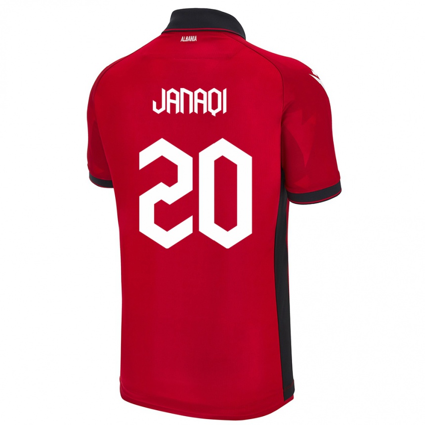 Niño Fútbol Camiseta Albania Dejvid Janaqi #20 Rojo 1ª Equipación 24-26 Argentina