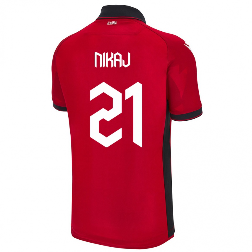 Niño Fútbol Camiseta Albania Ardit Nikaj #21 Rojo 1ª Equipación 24-26 Argentina