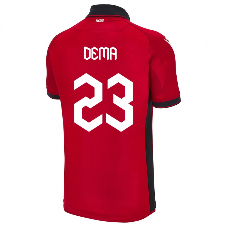 Niño Fútbol Camiseta Albania Endri Dema #23 Rojo 1ª Equipación 24-26 Argentina