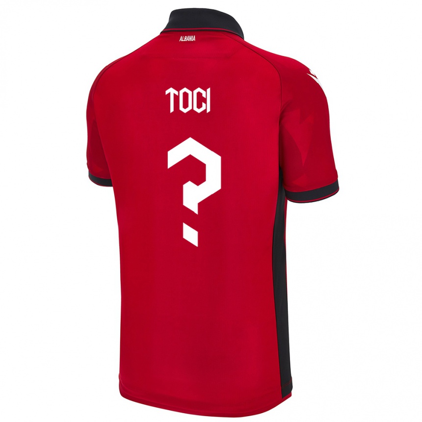 Niño Fútbol Camiseta Albania Eljon Toci #0 Rojo 1ª Equipación 24-26 Argentina