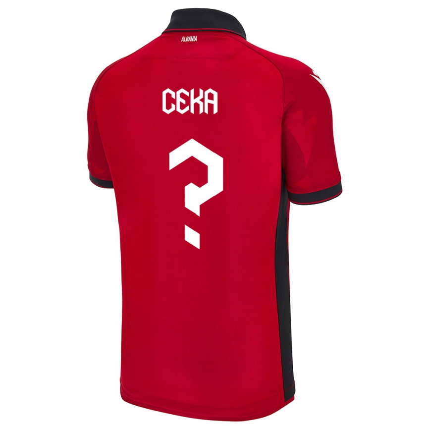 Niño Fútbol Camiseta Albania Fatmir Ceka #0 Rojo 1ª Equipación 24-26 Argentina