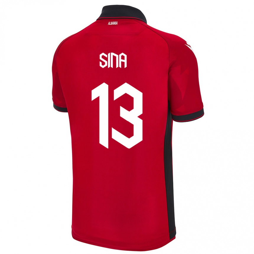 Niño Fútbol Camiseta Albania Samuele Sina #13 Rojo 1ª Equipación 24-26 Argentina