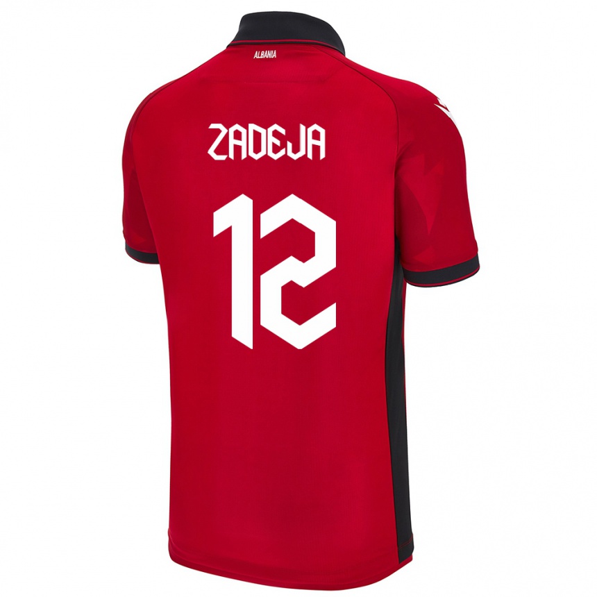 Niño Fútbol Camiseta Albania Darius Zadeja #12 Rojo 1ª Equipación 24-26 Argentina