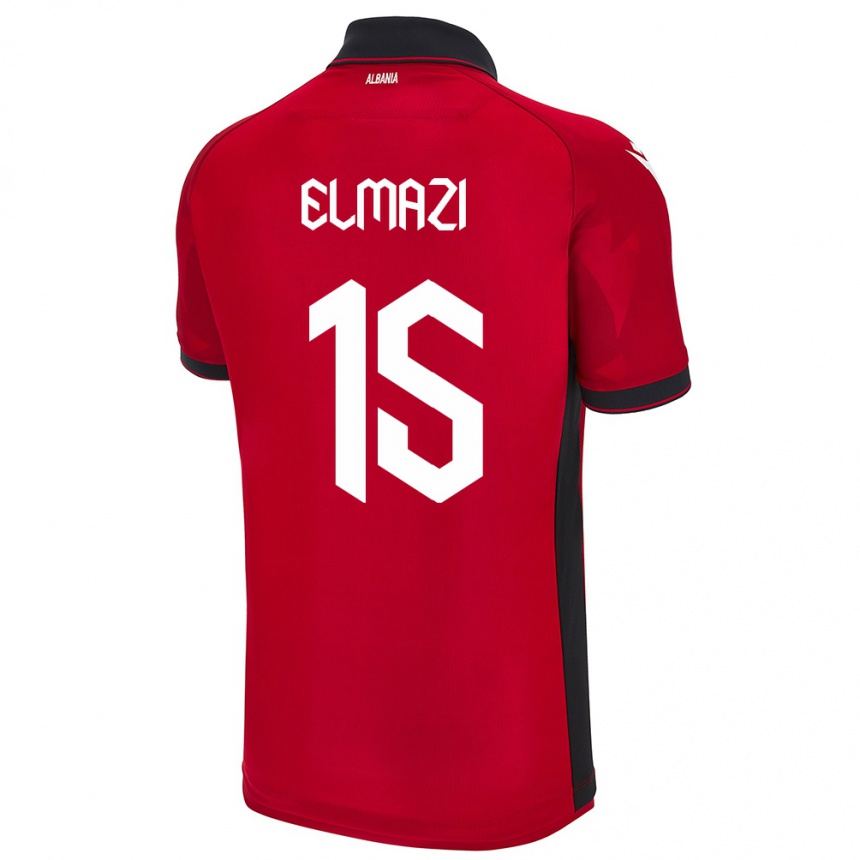 Niño Fútbol Camiseta Albania Enea Elmazi #15 Rojo 1ª Equipación 24-26 Argentina