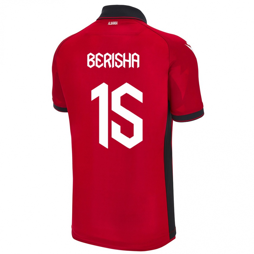 Niño Fútbol Camiseta Albania Gresa Berisha #15 Rojo 1ª Equipación 24-26 Argentina