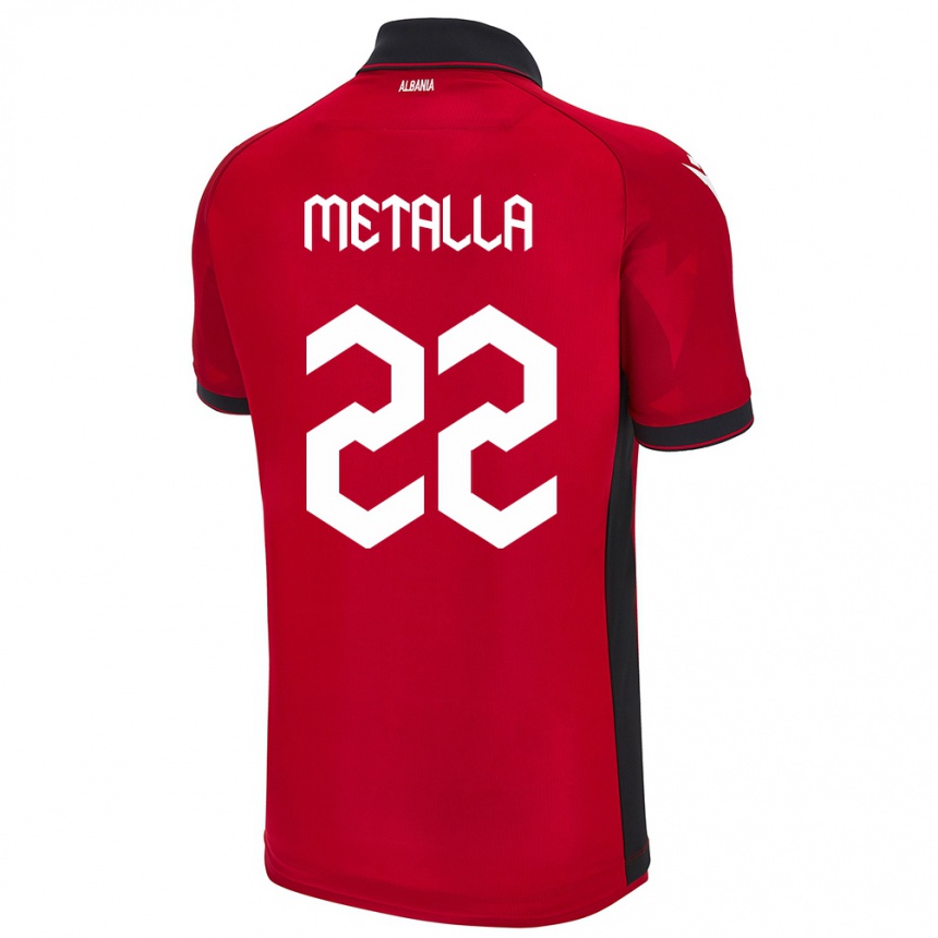 Niño Fútbol Camiseta Albania Mikaela Metalla #22 Rojo 1ª Equipación 24-26 Argentina