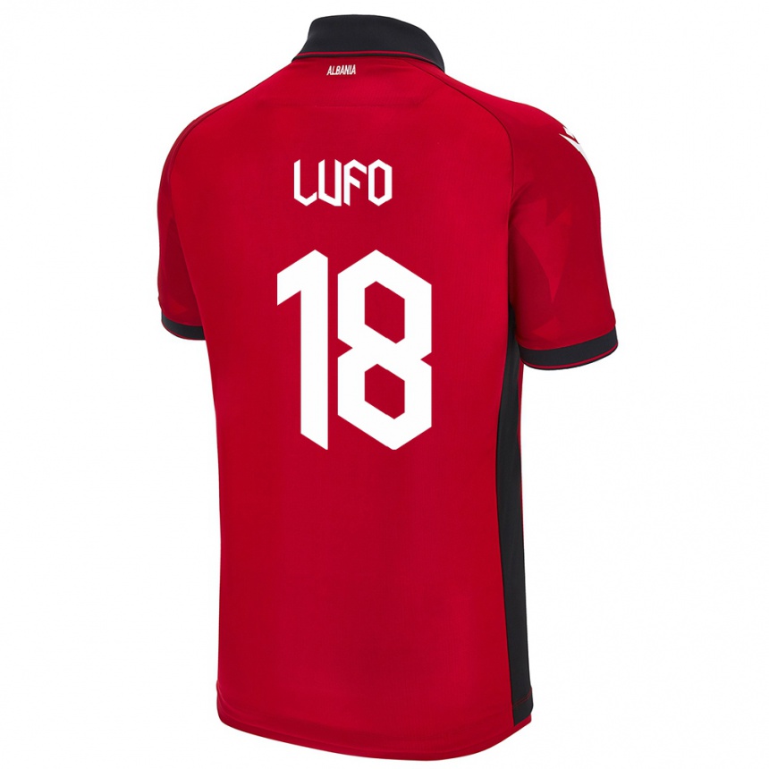 Niño Fútbol Camiseta Albania Esi Lufo #18 Rojo 1ª Equipación 24-26 Argentina