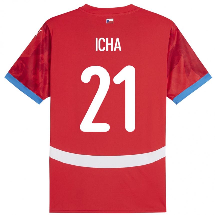 Niño Fútbol Camiseta Chequia Marek Icha #21 Rojo 1ª Equipación 24-26 Argentina