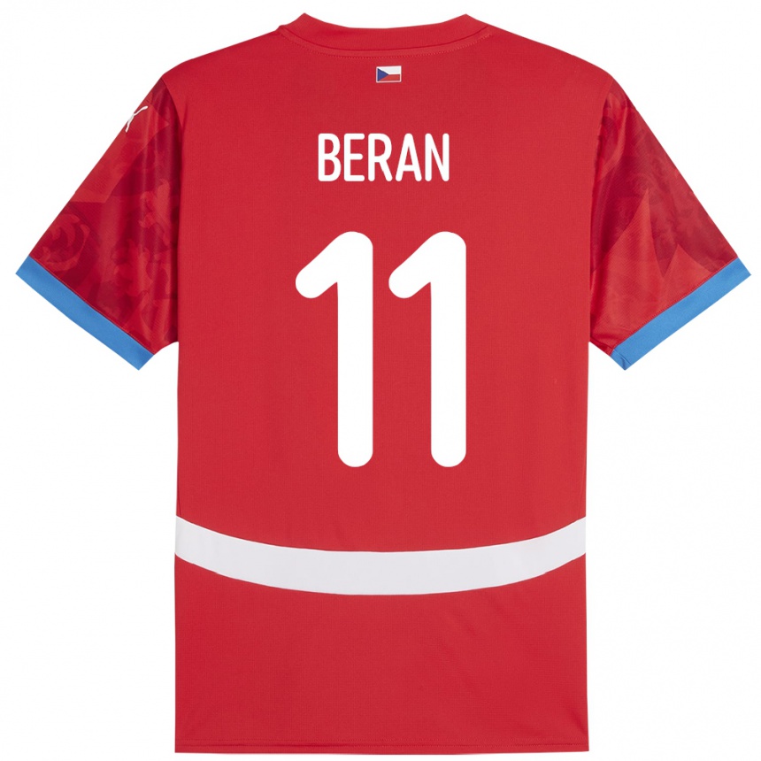 Niño Fútbol Camiseta Chequia Stepan Beran #11 Rojo 1ª Equipación 24-26 Argentina