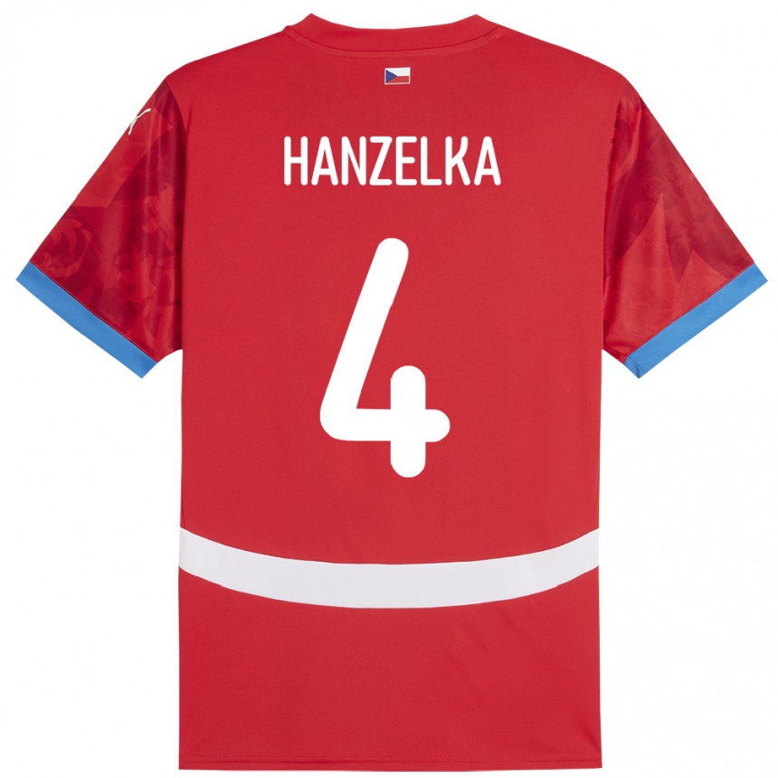 Niño Fútbol Camiseta Chequia Denis Hanzelka #4 Rojo 1ª Equipación 24-26 Argentina