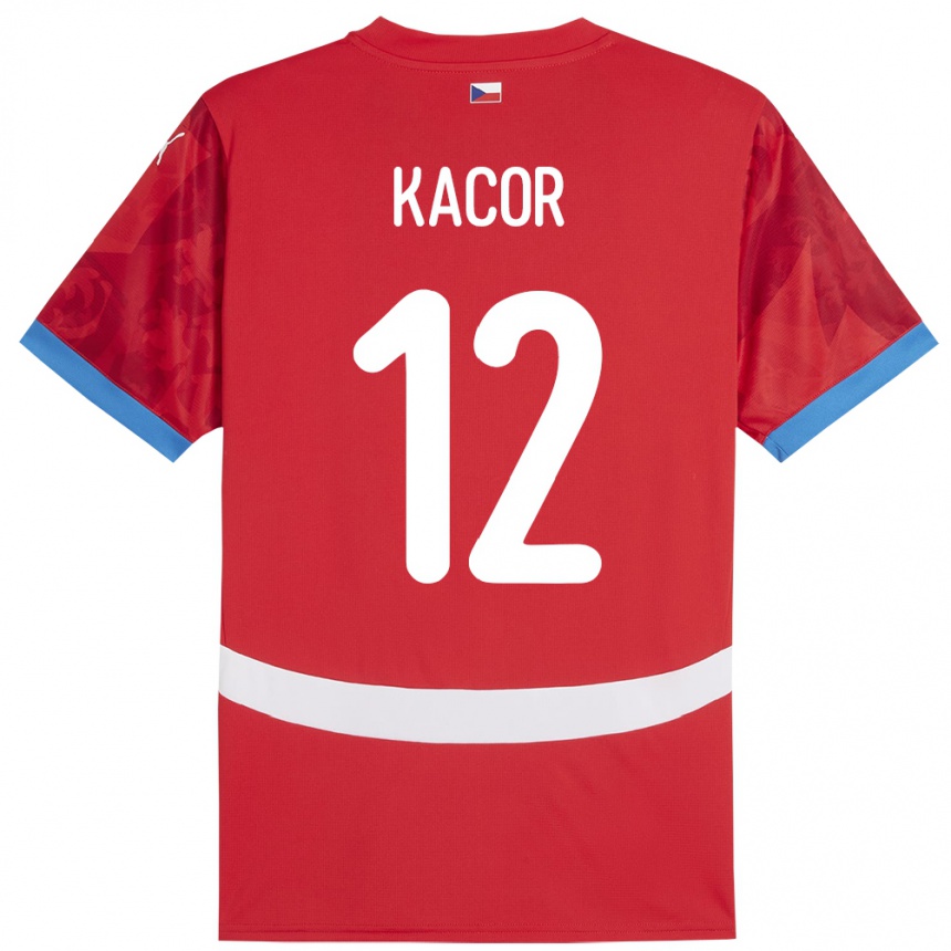 Niño Fútbol Camiseta Chequia Pavel Kacor #12 Rojo 1ª Equipación 24-26 Argentina