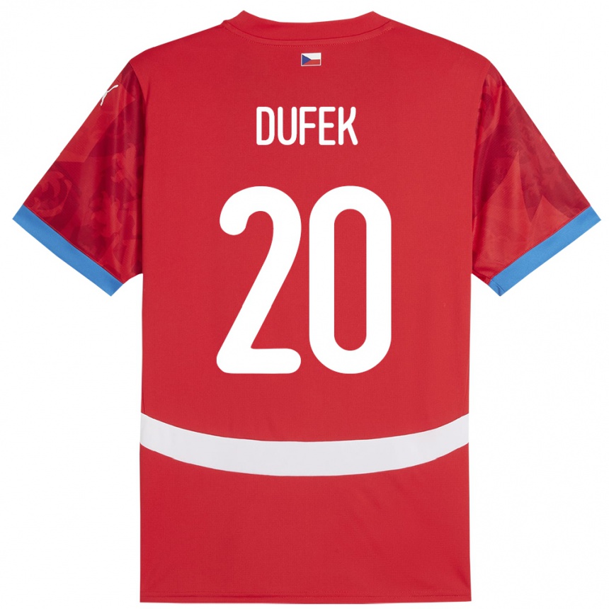 Niño Fútbol Camiseta Chequia Jakub Dufek #20 Rojo 1ª Equipación 24-26 Argentina