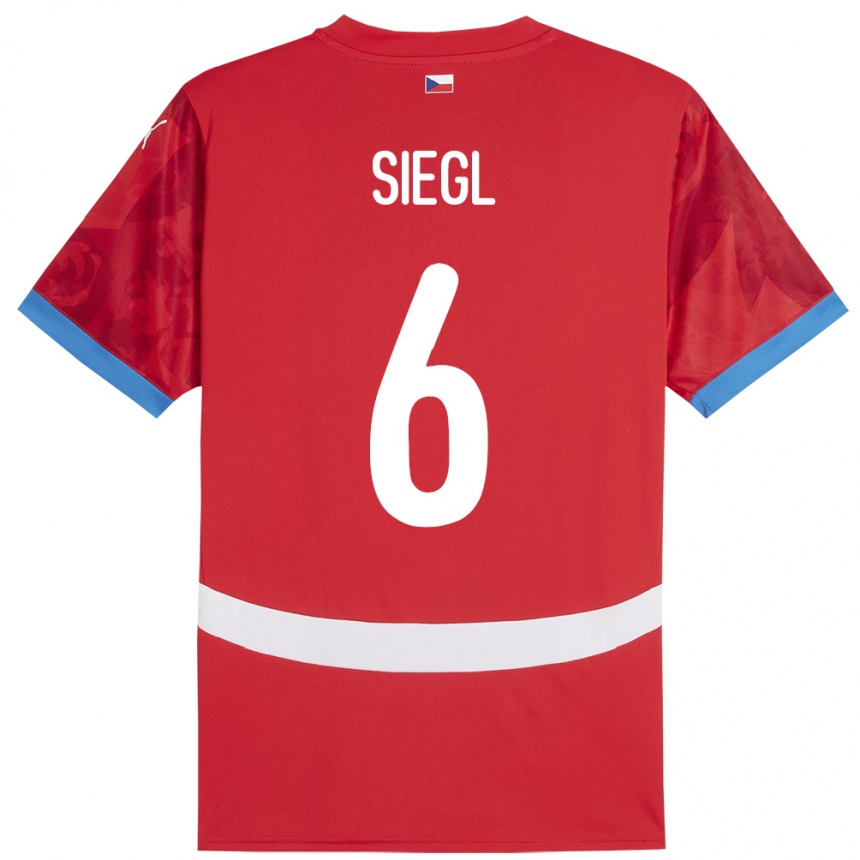 Niño Fútbol Camiseta Chequia Patrik Siegl #6 Rojo 1ª Equipación 24-26 Argentina