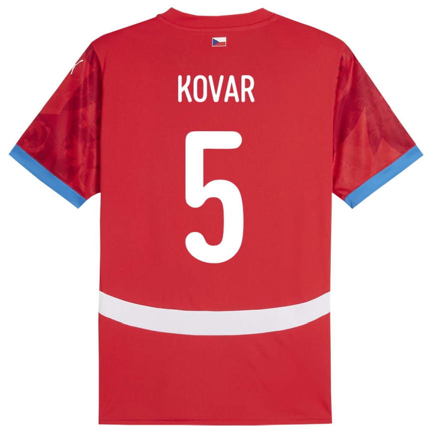 Niño Fútbol Camiseta Chequia Martin Kovar #5 Rojo 1ª Equipación 24-26 Argentina