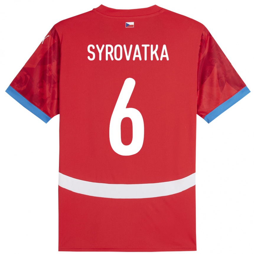 Niño Fútbol Camiseta Chequia Matyas Syrovatka #6 Rojo 1ª Equipación 24-26 Argentina