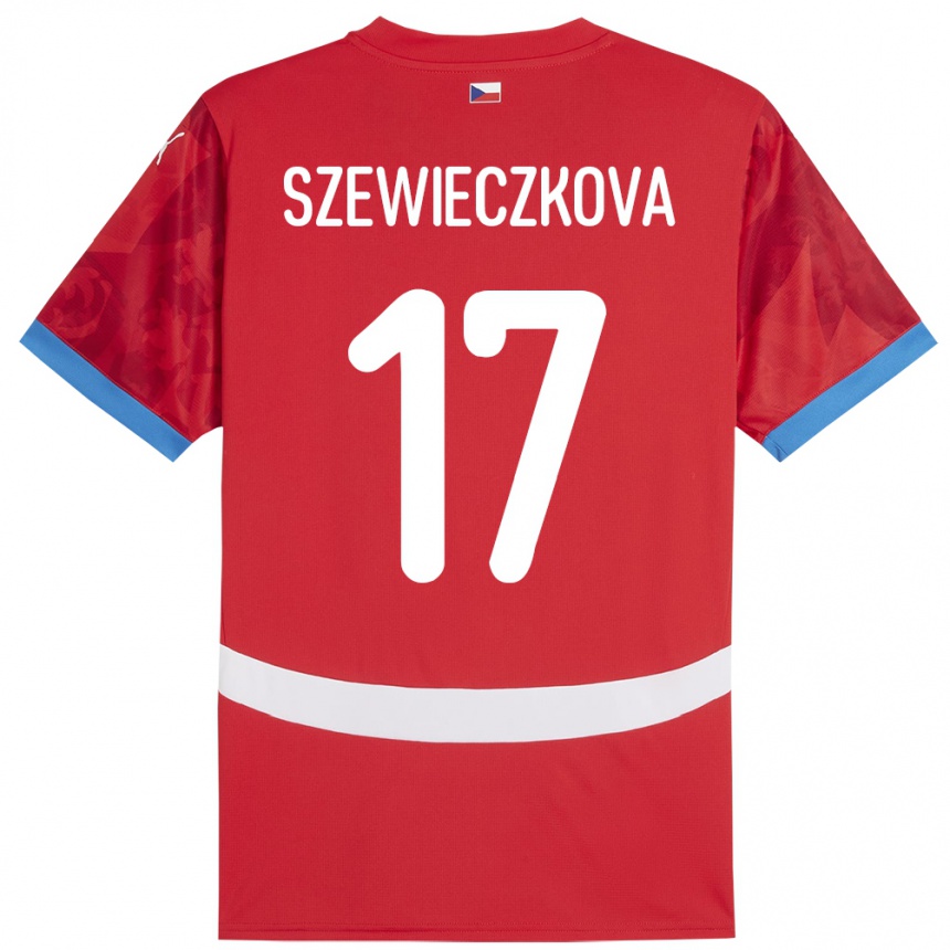 Niño Fútbol Camiseta Chequia Tereza Szewieczková #17 Rojo 1ª Equipación 24-26 Argentina