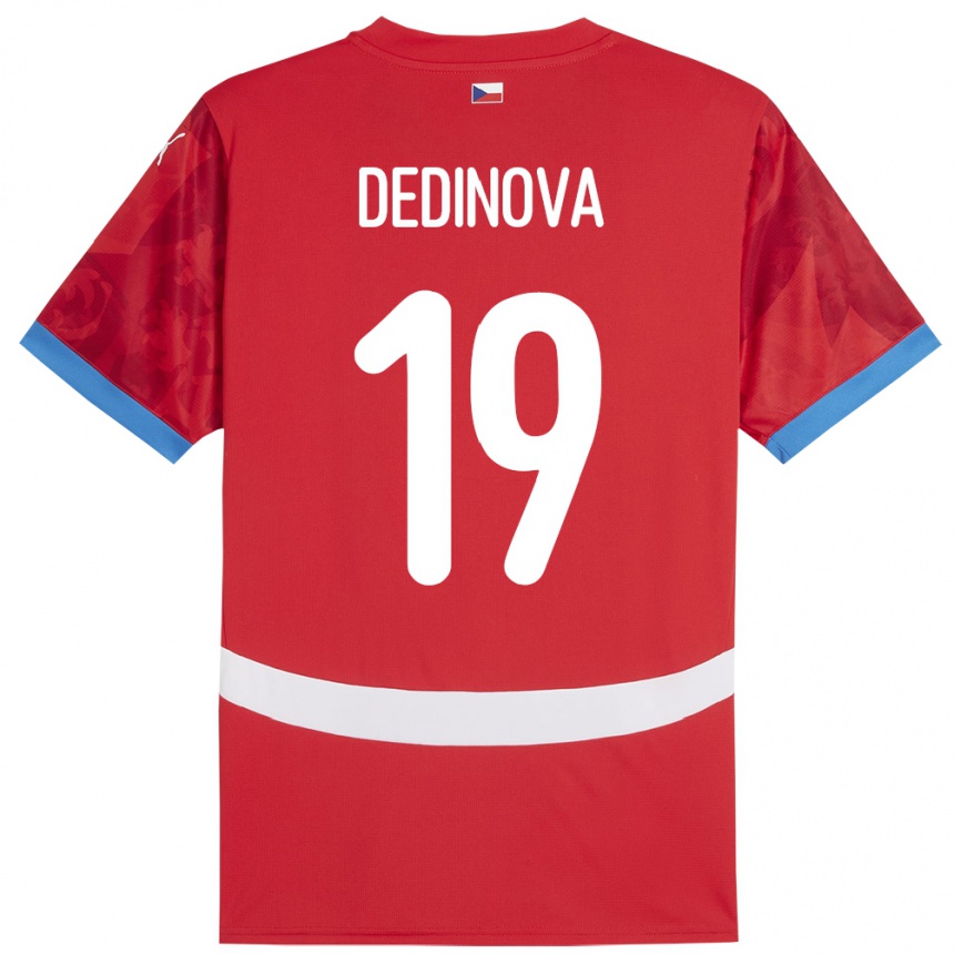 Niño Fútbol Camiseta Chequia Aneta Dědinová #19 Rojo 1ª Equipación 24-26 Argentina