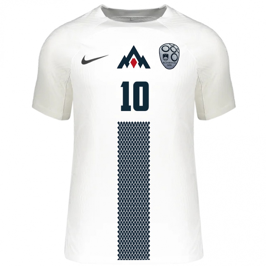 Niño Fútbol Camiseta Eslovenia Dominika Čonč #10 Blanco 1ª Equipación 24-26 Argentina