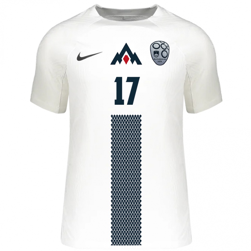 Niño Fútbol Camiseta Eslovenia Srdjan Kuzmic #17 Blanco 1ª Equipación 24-26 Argentina