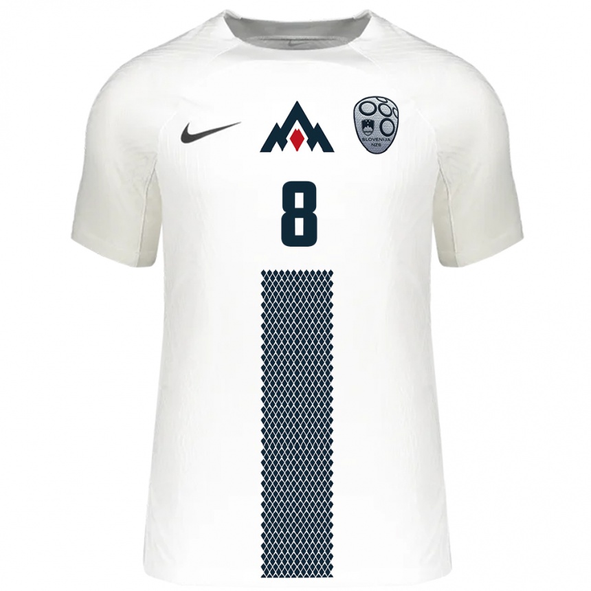 Niño Fútbol Camiseta Eslovenia Florjan Jevsenak #8 Blanco 1ª Equipación 24-26 Argentina