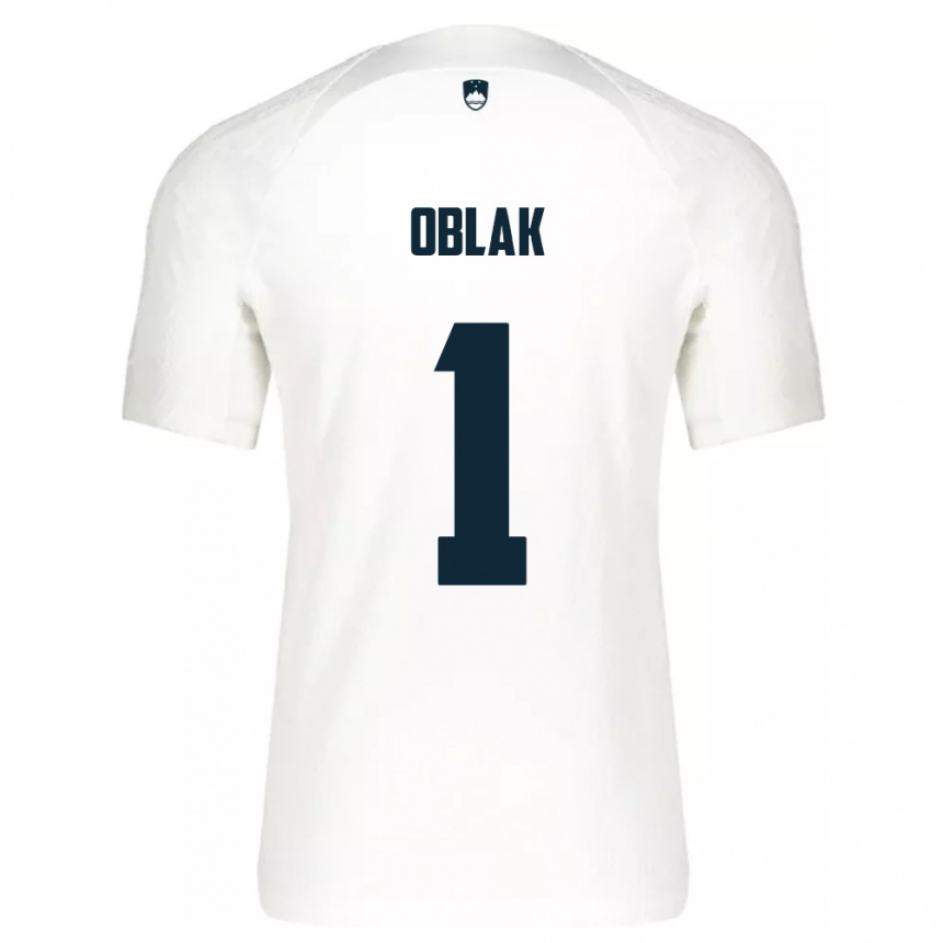 Niño Fútbol Camiseta Eslovenia Jan Oblak #1 Blanco 1ª Equipación 24-26 Argentina