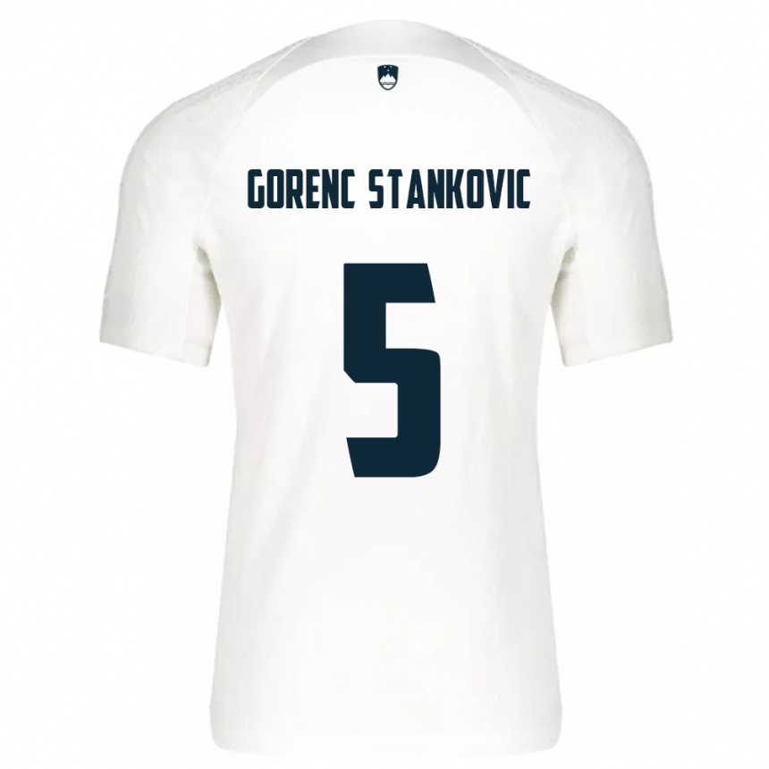 Niño Fútbol Camiseta Eslovenia Jon Gorenc Stankovic #5 Blanco 1ª Equipación 24-26 Argentina