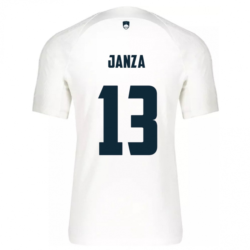 Niño Fútbol Camiseta Eslovenia Erik Janza #13 Blanco 1ª Equipación 24-26 Argentina