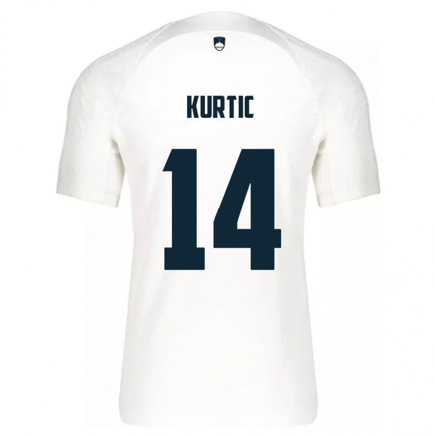 Niño Fútbol Camiseta Eslovenia Jasmin Kurtic #14 Blanco 1ª Equipación 24-26 Argentina